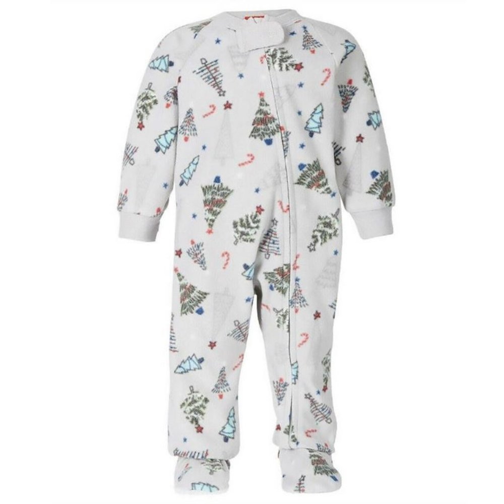 Family Pajamas Matching Baby/Toddler One Piece Pajama, FESTIVE TREES, 24MO